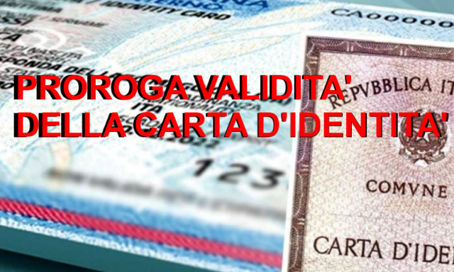 Proroga validità carta identità al 30 aprile 2021